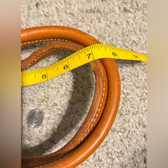 Atorie Old Urban Women's Tan Leather and Green Canvas Bag - Picture 16 of 16